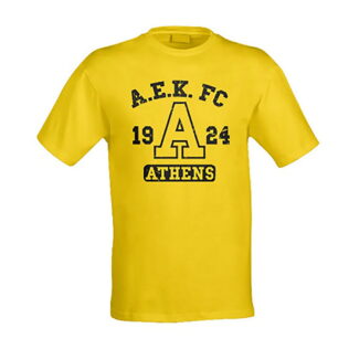 ΑΕΚ Ανδρικό T-Shirt ” AEK FC ATHENS” Κίτρινο