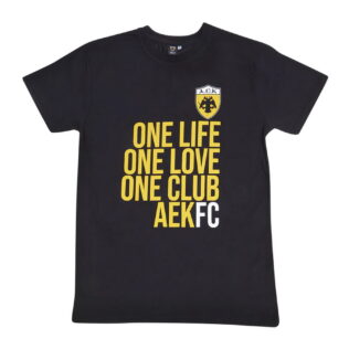 ΑΕΚ Ανδρικό T-Shirt “ONE LIFE” Μαύρο