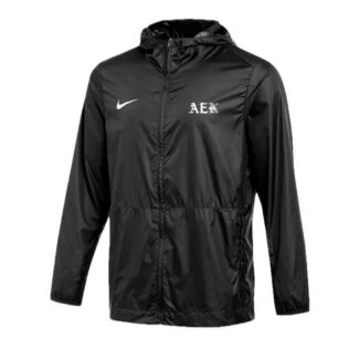 ΑΕΚ Mens Black Rain Jacket Silver Eagle
